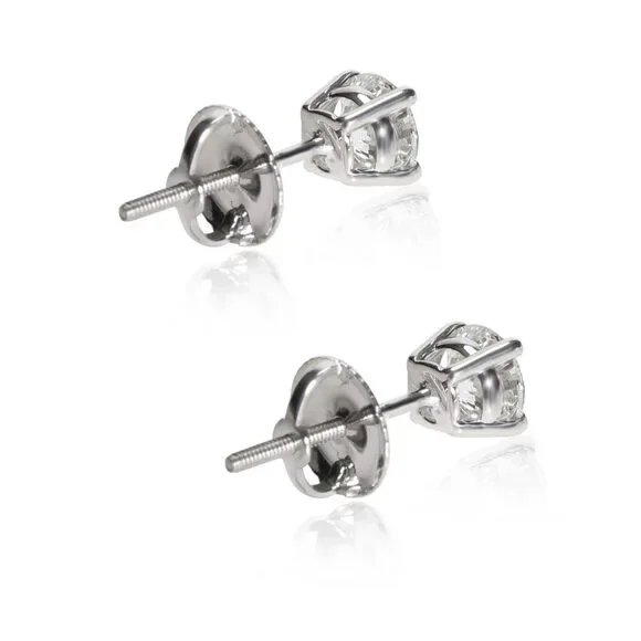 Blue Nile Diamond Stud Earring in 14K White Gold GIA Certified E VVS2 0.80 CTW - Picture 3 of 4